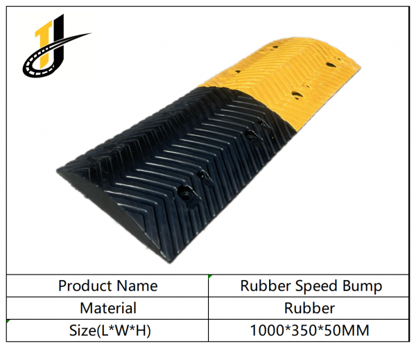 1000*350*50,Yellow Black Rubber Speed Hump