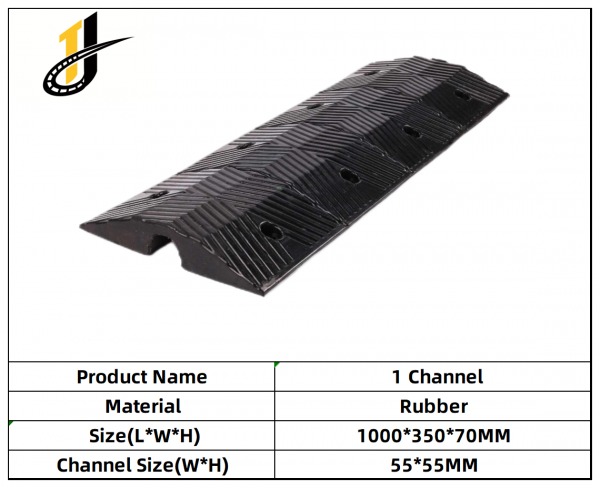 1000*350*70mm Rubber Roadway Safety Cable Ramp Protector