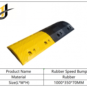 1000*350*70,Yellow Black Rubber Speed Hump Steel Speed Bump