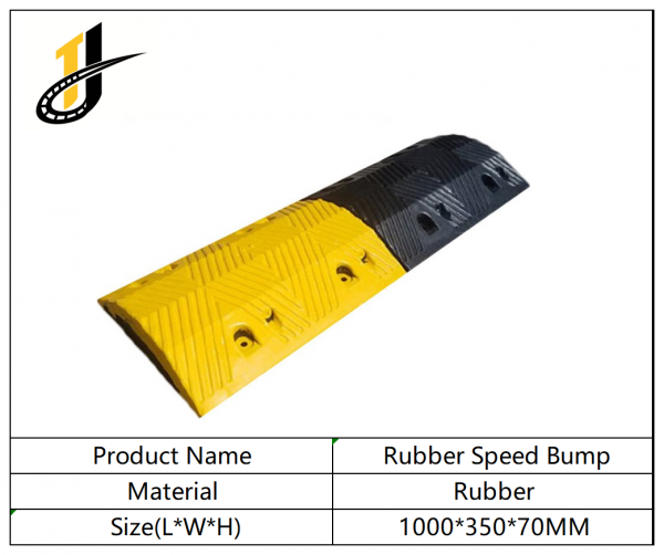 1000*350*70,Yellow Black Rubber Speed Hump Steel Speed Bump