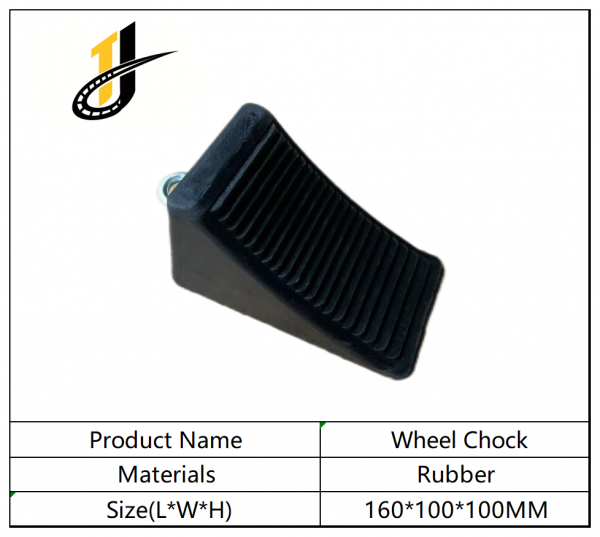 160*100*100mm（Metal Ring） High Quality Parking Lots Wheel Chocks Motorcycle Safety Traffic Rubber Wheel Chock