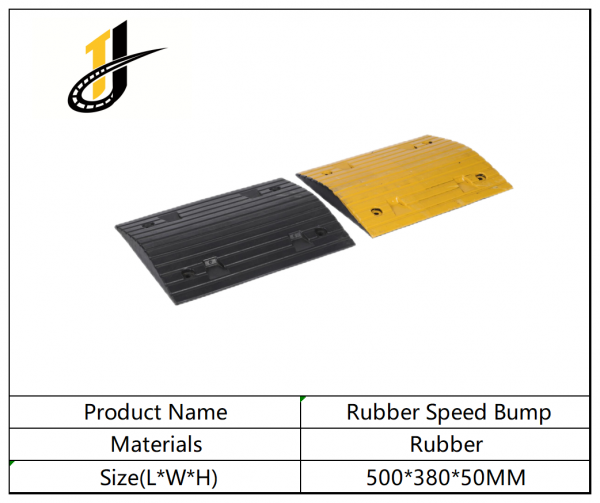 500*380*50,Yellow Black Rubber Speed Hump Steel Speed Bump