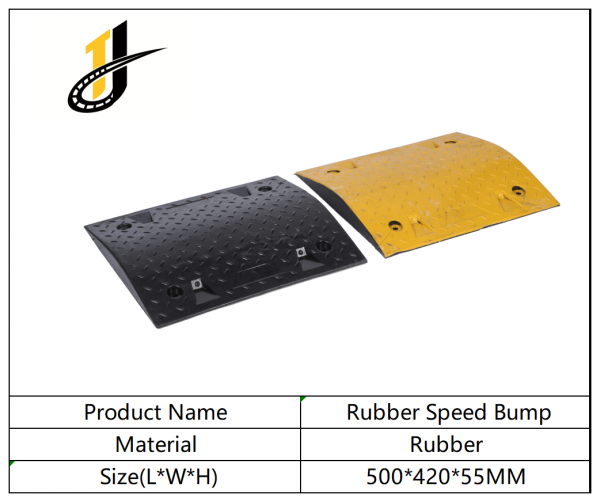500*420*55mm,Yellow Black Rubber Speed Hump Steel Speed Bump Metal Speed Bump