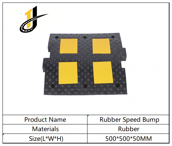 500*500*50mm,Yellow Black Rubber Speed Hump Steel Speed Bump Metal Speed Bump