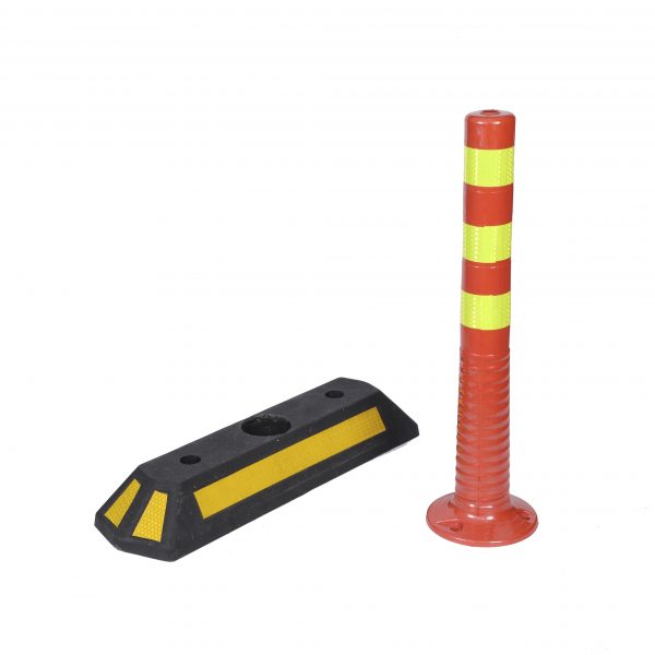 74cmReflective Road Safety Switches Rubber Road Warning lane Divider Pcs Traffic Cones Safety Warning Column Plastic Stanchion Post - Image 3