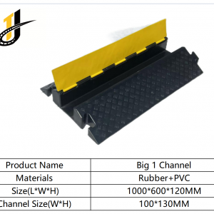 1000*600*120 mm Rubber Roadway Safety Cable Ramp Protector