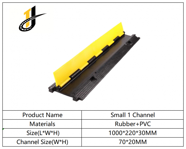 1000*220*30mm Rubber Roadway Safety Cable Ramp Protector for Roadway Application
