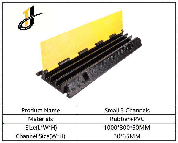1000*300*50 mm Rubber Roadway Safety Cable Ramp Protector