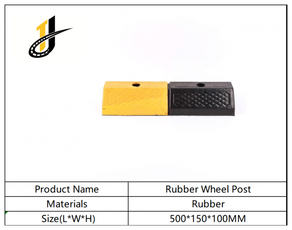500*150*100mm High Reflective Rubber Parking Wheel Stop / Wheel Stopper