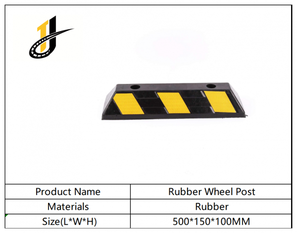 500*150*100mmHigh Reflective Rubber Parking Wheel Stop