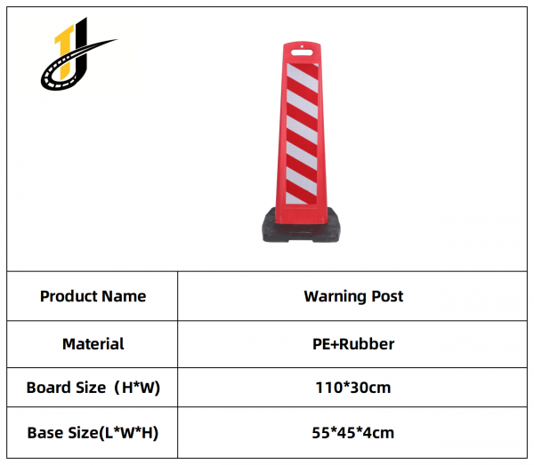 110CMWhite Red Reflective Warning Board, Lane Divider Delineator