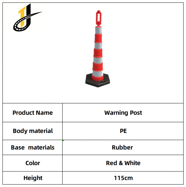 White Reflective 1150MM PE Traffic Bollard Traffic Delineator and Warning Post