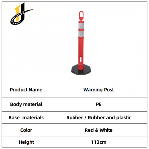 113 cm Height Traffic Bollard Reflective PE Traffic Delineator Warning Post
